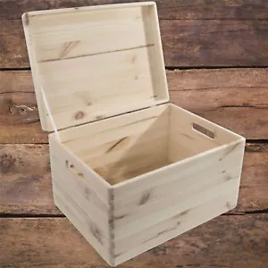 XLarge Wooden Decorative Box With Lid Storage Chest Keepsake Craft Decoupage - Picture 1 of 11