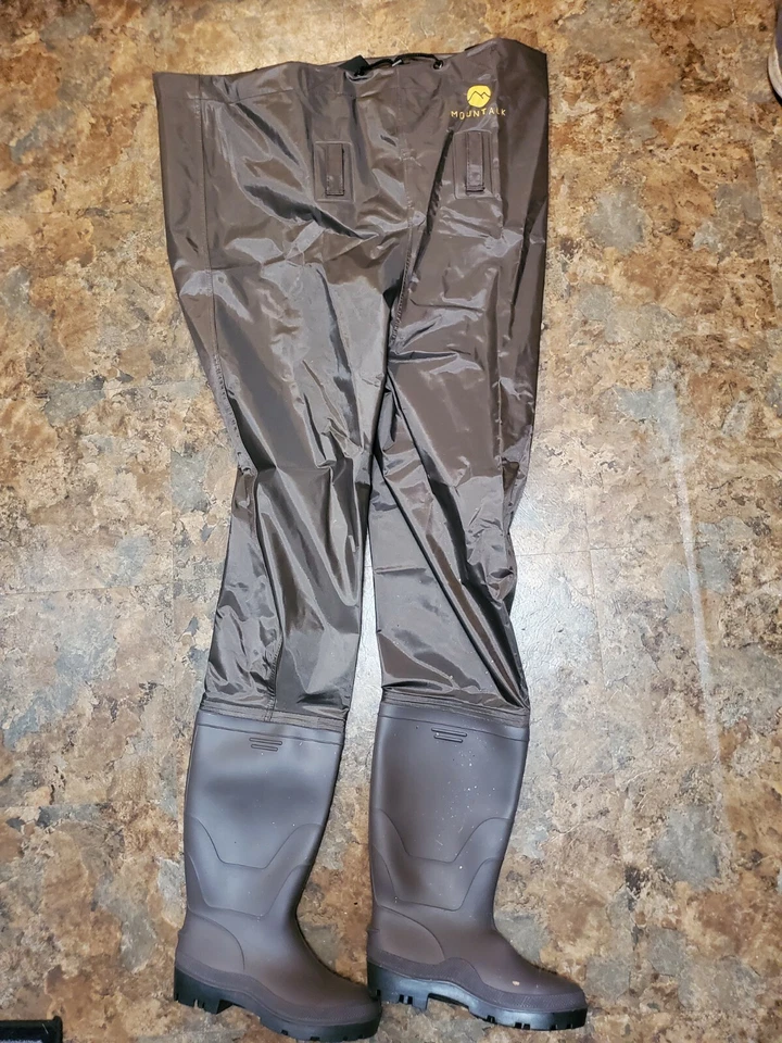 Vadeadores de pecho alto Mountak para hombre con botas, lona duradera para hombre talla 9 marrón Foto 1 de 4