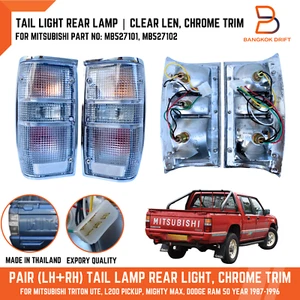 Clear Len Chrome Rear Tail Light Lamp For Mitsubishi Triton L200 Pickup 86-96 - Picture 1 of 10