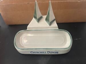 RARE 127th Ky Derby Twin Spires Churchill Downs Stoneware business card holder