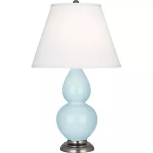 Robert Abbey Small Double Gourd Accent Lamp, Baby Blue/Silver/Pearl - 1696X - Picture 1 of 1