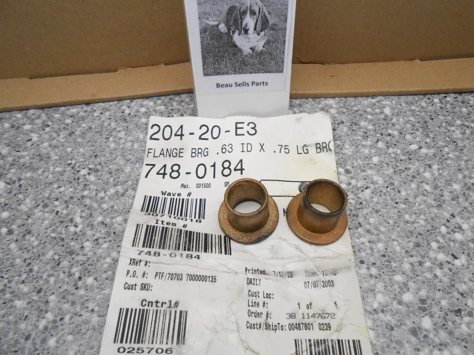 Buje de brida MTD .63 ID x .75 LG Bronze 748-0184 Nuevo de Lote de 2 Foto 1 de 1