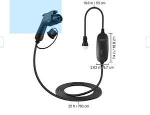 Level 1+2 EV Charger, 15 Amp 110-240V, Portable Electric Vehicle Charger with 25 - Picture 1 of 7