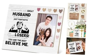 Husband Gifts, Best Husband Picture Frame, Funny Wooden Home Decorations, 4x6 - Picture 1 of 8
