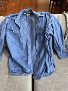 LL BEAN Vintage chamois Cloth flannel Shirt Men’s Tall 18 USA Blue Soft - Picture 1 of 10