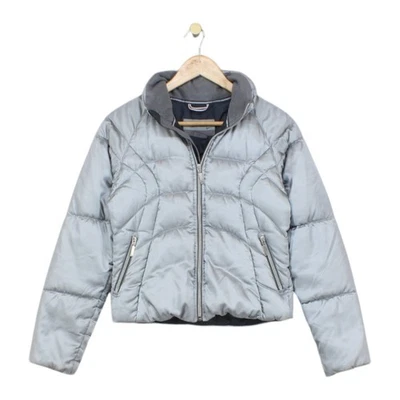 Vintage Nike Down Puffer Jacket Womens Size XS Silver Y2K Full Zip - Image 1 of 4
