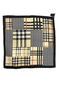 New Burberry Black Nova Check 100% Silk Scarf - Picture 1 of 8