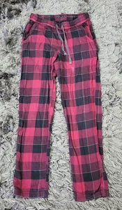 Prana Flanell Pyjamahose Herren XS rot schwarz kariert Baumwolle Taschen Kordelzug - Bild 1 von 17