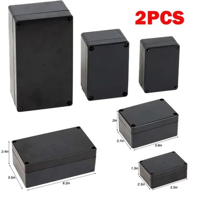 Cajas de conexiones eléctricas hágalo usted mismo recinto de proyecto de plástico negro impermeable de 2 piezas LO ÚLTIMO Foto 1 de 4