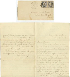 1886 North Vassalboro Maine Winona J. letter to Annie Farrar Lincolnville Center - Picture 1 of 2