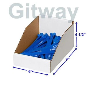 25 - 6 Zoll x 9 Zoll x 4 1/2 Zoll Wellpappe Offene Platte Aufbewahrung Teile Mülleimer Behälter Boxen - Bild 1 von 1