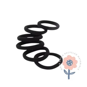 6 Stück mittelgroß schwarz nachhaltig recycelt Jersey endlos Haarband Ponio Bommeln - Bild 1 von 3