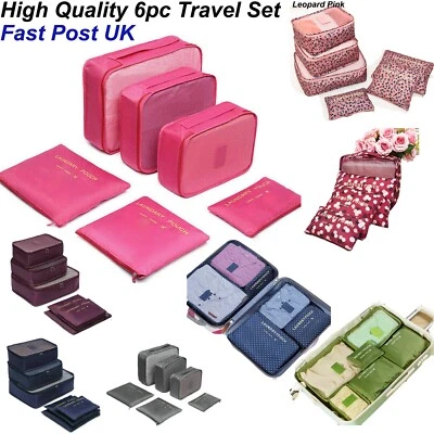 6PCS Travel Set Luggage Organizer Bag Pack Cube Storage Clothes Underwear - Image 1 of 3