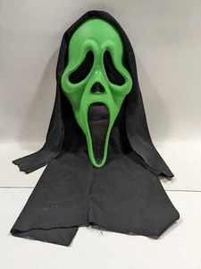 Vintage Scream EASTER Unlimited Inc Green Halloween Ghost Face Mask original - Picture 1 of 14