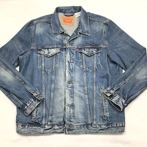 LEVIS Denim Trucker Jacket Men 2XL Faded Distressed Outdoor Red Tab 72334 - Picture 1 of 24