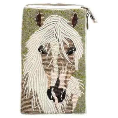 BAMBOO TRADING HAND BEADED  HORSE CLUB BAG CELLPHONE CROSSBODY WRISTLET PURSE - Image 1 of 2