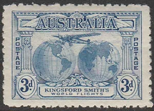 AUSTRALIA 1931 3d KINGSFORD SMITH sg122 light hinged mint - Picture 1 of 2