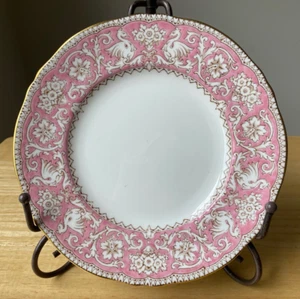 Crown Staffordshire ELLESMERE PINK 8" Salad Plate - Griffins & Flowers - England - Picture 1 of 3