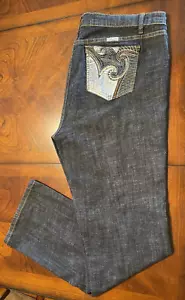 Paco Jeans JEANS WITH ATTITUDE Womens Junior 19 Black Denim Jeans Embroidered - Picture 1 of 11