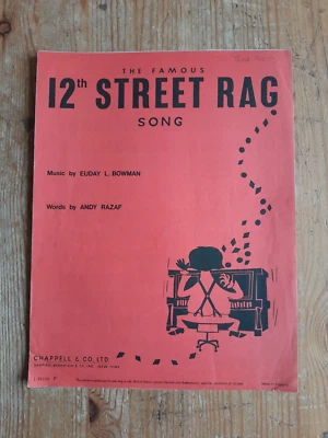 12th Street Rag by Euday L Bowman - vintage sheet music published Chappell - Image 1 of 3