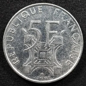 France 5 Francs 1989, Coin, Inv#G022 - Picture 1 of 2