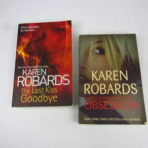 The Last Kiss Goodbye + Obsession: Large Paperback Novels Karen Robards Crime - Picture 1 of 15