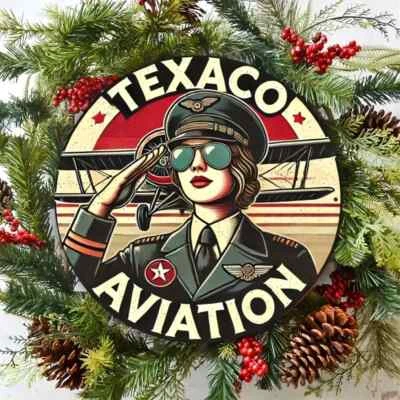 Letrero redondo resistente a la intemperie de aluminio TEXACO AVIATION ESTILO RETRO GARAJE HOMBRE CUEVA GAS Foto 1 de 3