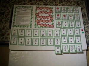 Educational Math Reducing Fractions Apple Board Game 2 Players Laminated New! - Picture 1 of 6