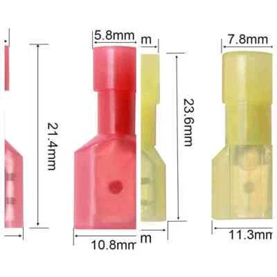 Male & Female Insulated Wire Spade Terminal Crimp Connector 10-22 AWG Nylon - Image 1 of 4