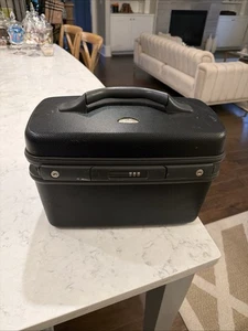 Samsonite 90’s Black Train Case Cosmetic Case,  Mirror, & Combin. Lock - Afbeelding 1 van 16