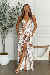 Neu mit Etikett Hello Molly Meerjungfrau Hotel Maxikleid Gr. Small Blumendruck Träger rückenfrei - Bild 1 von 15