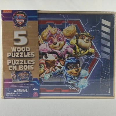 Paw Patrol упаковка из 5 головоломок деревянная коробка для хранения образовательные мощные щенки супер лапы - Изображение 1 из 4