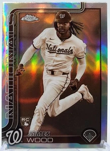 2025 Topps Chrome Sepia Refractor James Wood #132 Nationals RC & Chrome RC. - Picture 1 of 6