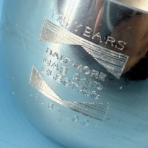 Copa Stieff Pewter 1991 vintage Baltimore Gas & Electric BGE 175 aniversario - Imagen 1 de 7