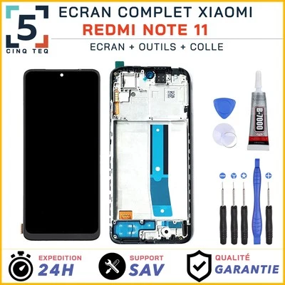 CINQ TEQ Ecran Complete de Remplacement pour XIAOMI Redmi NOTE 11 2201117 Gris Bleue +Kit