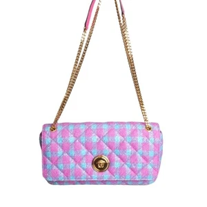 VERSACE- NWT Multi Color Quilted Tweed Purse - Picture 1 of 5