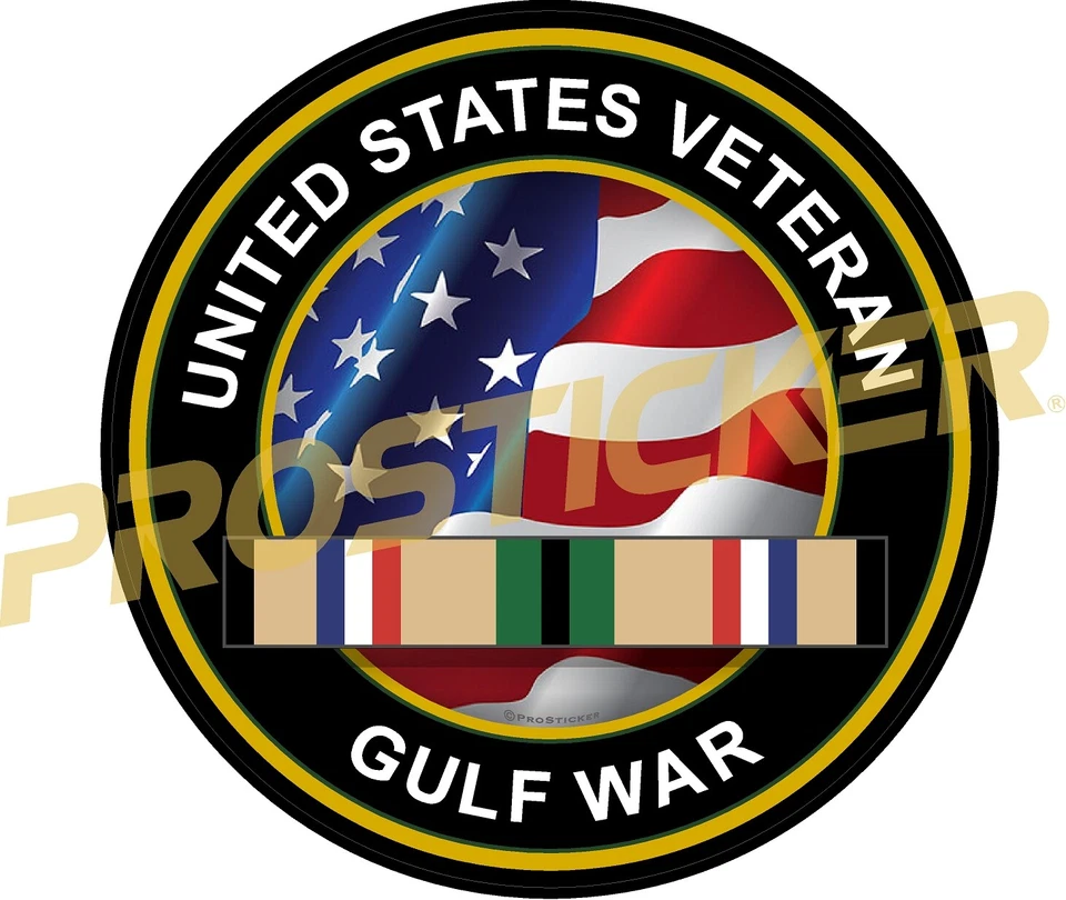 ProSticker 1129 (One) 4" US Veteran Gulf War Flag Decal Sticker  - Image 1 of 1