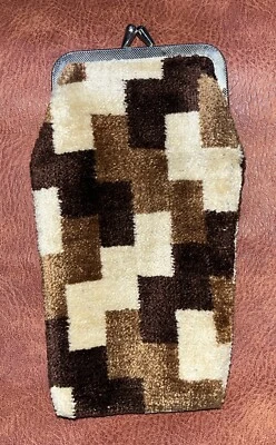 Vintage Carpet Coin Purse Retro Mid Century Eye Glass/ Cigarette MCM Coin purse - Image 1 of 4