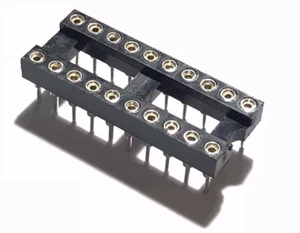 10PCS IC Sockets DIP-20 Machined Round Contact Pins Holes 2.54mm DIP20 DIP 20 - Picture 1 of 12