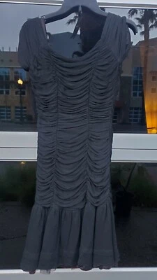 Vestido de lã vintage anos 20 e 30 OLD HOLLYWOOD flapper CONMAR preto coquetel Gatsby - Imagem 1 de 4