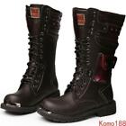 Mens Punk Military Combat Boots Tactical Lace Up Motocycle Knee Boots