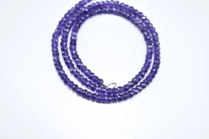 Schöne Amethyst facettierte Rondell Edelstein Perlen Halsketten 18 Zoll Mädch... - Bild 1 von 13