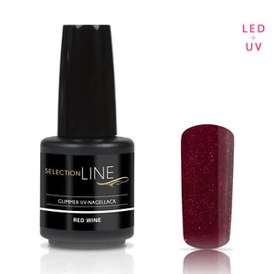 LED UV Gel Nagellack Polish Glimmer Selection Line 15ml dünnviskos dunkel-rot - Bild 1 von 1