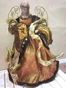 Angelo con Abito Bronzo e Oro Puntale Per Albero di Natale - Bild 1 von 3