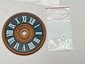 NOS Cuckoo Clock Wood Dial 3 1/2” Dia Roman Numerals with Hands (CM74-9604) - Picture 1 of 4