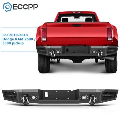 Textured Heavy Duty Rear Bumper Guard w 4 LEDs For 2010-2018 Dodge Ram 2500 3500 Foto 1 de 4