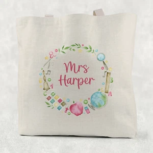 Teacher Frame Personalised Cotton Gift Bag, Tote Bag, great teacher gift - Picture 1 of 2