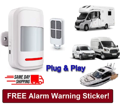 PIR MOTION ALARM Camper-Van-Motorhome-Caravan Wireless Remote Alarm Security Entry Motion Sensor