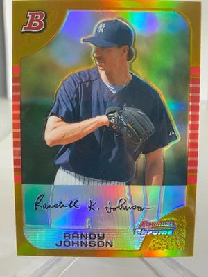 2005 Bowman Chrome 'Gold Refractor' Randy Johnson #40 serial'd 23/50 - Image 1 of 3