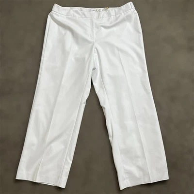Calvin Klein Highline Dress Pants Trousers 18W Plus White Tapered Work Office  - Image 1 of 4